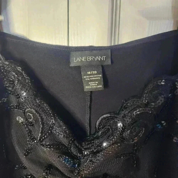 Lane Bryant Plus  Size Black Sequin Lace Trim Camisole Tank Top Size 18/20 - Picture 5 of 12
